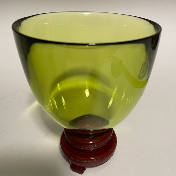 Orrefors Lime Green Bowl 4” Swedish - Picture 7 of 16